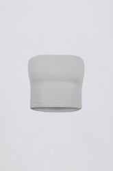 Brushed Jersey Bandeau Top in Fog Grey
